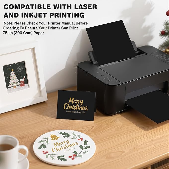 Cardstock 8.5 X 11, 40 Sheets Black Card Stock, 75lb/ 200gsm Copy Paper - Image 4