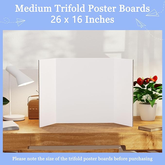 AKONEGE 6 Pack Medium Trifold Poster Board, School Projects, Science Fair - Image 4