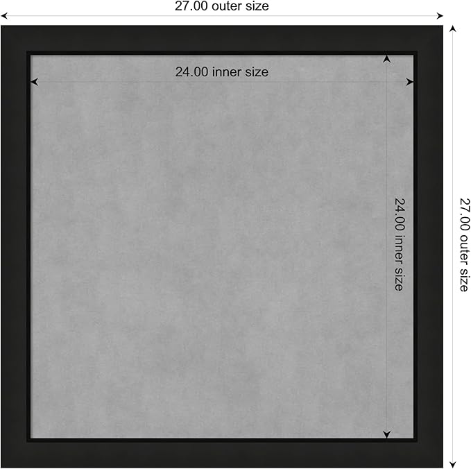Amanti Art Black Framed Magnetic Board 27x27 Medium Vision Board - Image 3