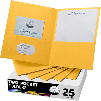 FILE-EZ Two-Pocket Folders, Textured Paper, Letter Size by FILE-EZ