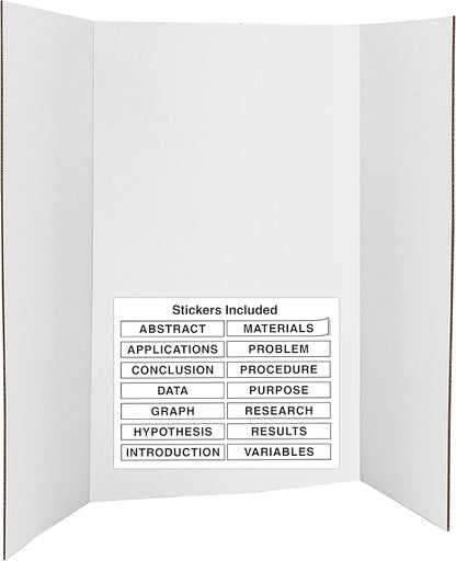 White Tri-Fold Presentation Board 28" X 40" Corrugated Tabletop Display by ENDAY