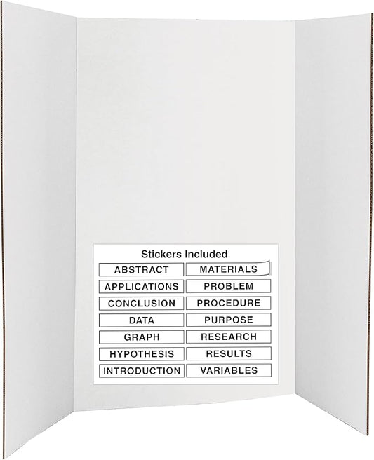 White Tri-Fold Presentation Board 28" X 40" Corrugated Tabletop Display by ENDAY