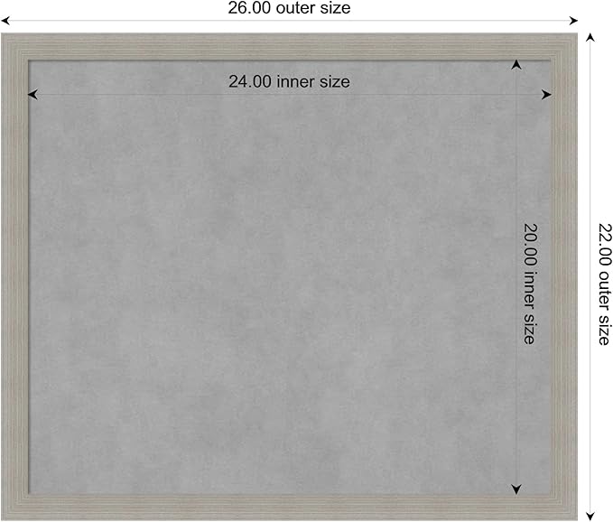 Amanti Art Grey Framed Magnetic Board 22x26 Medium Vision Board - Image 3