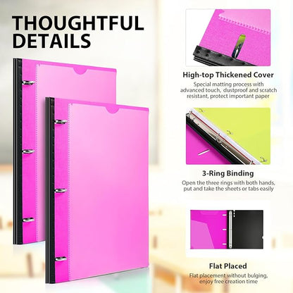 MAKHISTORY Telescoping 3 Ring Binder-4PCS, Flexible Binder - Image 3