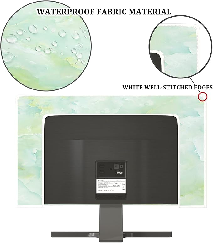Baocicco Sage Green Marble Waterproof TV Dust Cover 45, 48 Inch Anti-Static - Image 3
