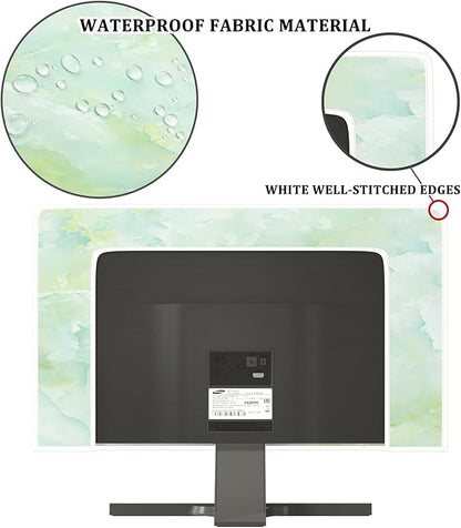Baocicco Sage Green Marble Waterproof TV Dust Cover 45, 48 Inch Anti-Static - Image 3