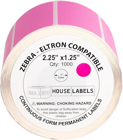 HOUSELABELS 2.25" x 1.25" Pink Address Labels on 1" Core Compatible - Image 2