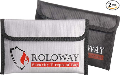 ROLOWAY Small Fireproof Bag, Non-itchy Fireproof Money Bag by ROLOWAY