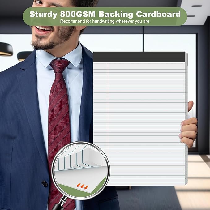 Note Pads 8.5 x 11.75 Writing Pads, 10 Pack, Double-Side Printed Lined Paper - Image 3