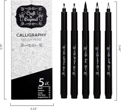 Craft 'n' Beyond Calligraphy Brush Pens Pack of 5 Markers - Image 7