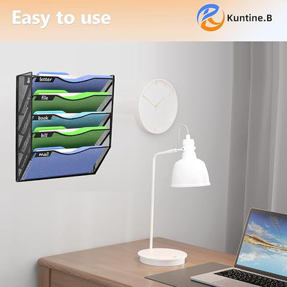 Kuntine.B Wall File Organizer Office Hanging Magazine Holder Wall File Organizer - Image 7