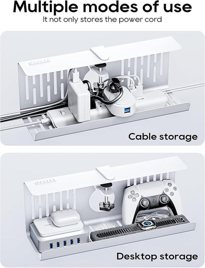 NODOCA No Drill Under Desk Cable Management Tray, Punch-Free Clamp on, Metal - Image 6