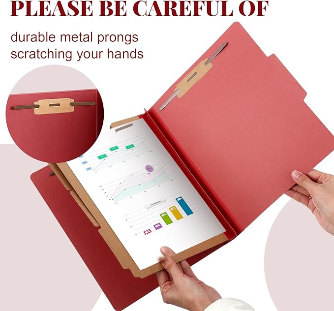 Skyygemm 36 Pcs Classification Folders Letter Size, 3 Divider Pressboard File - Image 4
