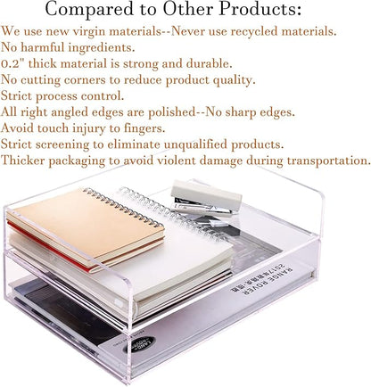 Paper Tray Organizer Clear Acrylic Desk Organizers and AccessoriesOffice - Image 7