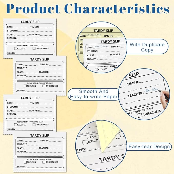 2 Pack 800 Pcs Tardy Slip Book - Image 3