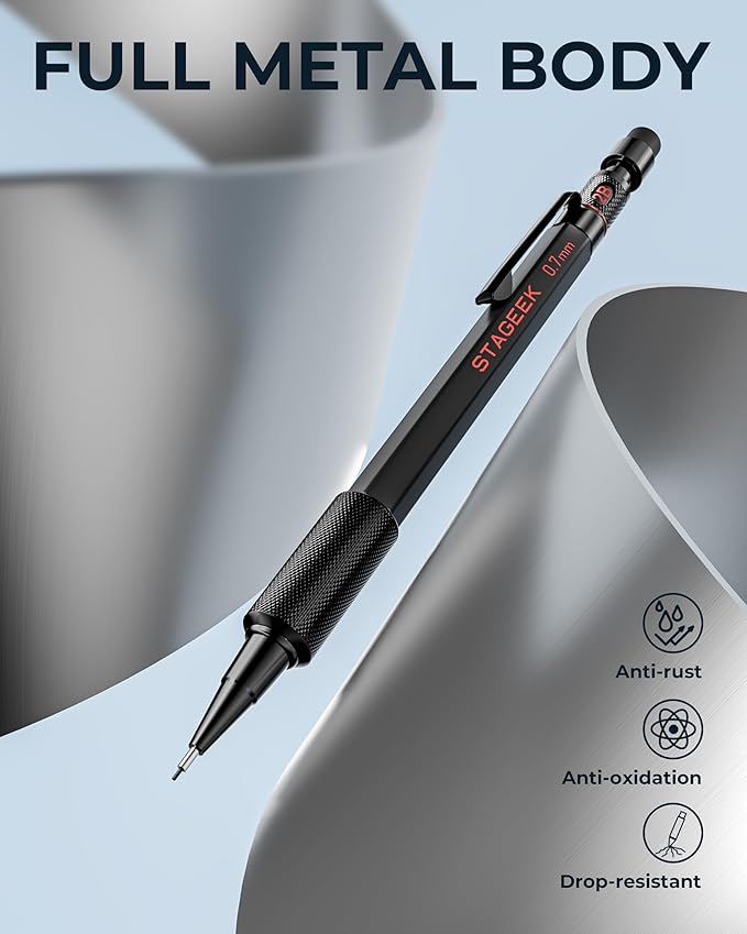 STAGEEK 0.9mm Mechanical Pencil Set, Weatherproof Artist Pencils - Image 4