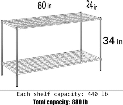 Regal Altair 24" Deep x 60" Wide x 34" Height Wire Shelving Kit | 2-Tier | NSF - Image 3