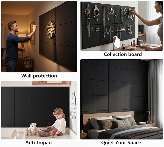 G Gamit Large Felt Wall Tiles Bulletin Board 59”x36”, Large Cork Board - Image 6