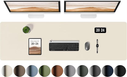 Aothia Leather Desk Pad Protector, Office Desk Mat, Large Mouse Pad, Laptop by AothiaSimpleNaturalUnique