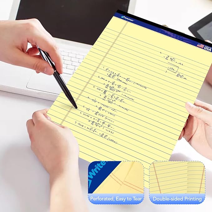 WritePads Legal Pads 8.5 x 11, Wide Ruled Note Pads, 50 Sheets, Sturdy back - Image 7