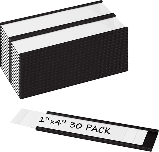 Realth C Channel Magentic Label Holders 30 Pack 1'' x 4'' by Realth