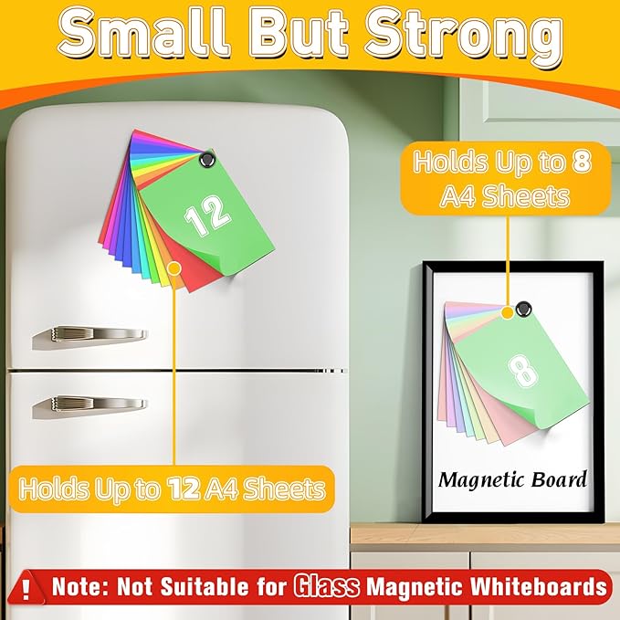 VNDUEEY 200 Pack Black Fridge Magnets, Refrigerator Magnets Whiteboard Magnets - Image 5
