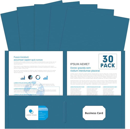Two Pocket Folders, PANDRI 30 Pack 2 Pocket Folders, Letter Size Paper File by PANDRI