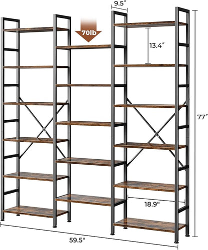 SUPERJARE Triple 6 Tier Bookshelf, Bookcase - Image 3
