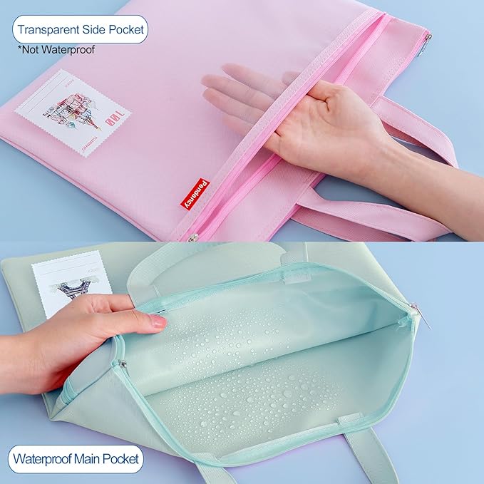 Pendancy Mesh Zipper Pouch 11x13.7 in, A4 Size Foldable Document Storage - Image 5
