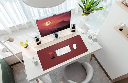 Desk Mat 35" x 17" Leather Desk Pad Protector - Image 8