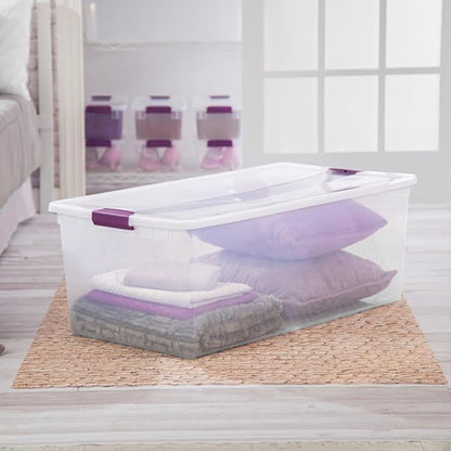 Sterilite 4-Pack 110 Quart ClearView Latch Box, Stackable Organizer Bins - Image 4
