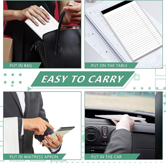 Legal Pads 5 x 8 Inch Notepad, 8 Pack Note Pads College Ruled Perforated Memo - Image 6