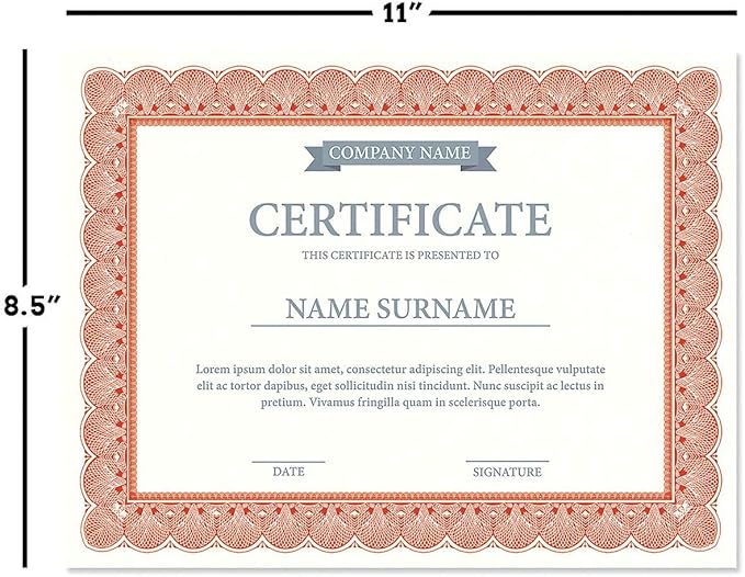 Elite Red & White Parchment Certificate Papers - Image 2