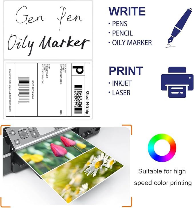 8-1/2"×5-1/2" Shipping Labels 60 Labels Sticker Paper - Image 4