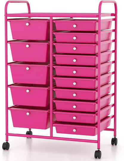 DORTALA 15-Drawer Rolling Storage Cart - Image 4