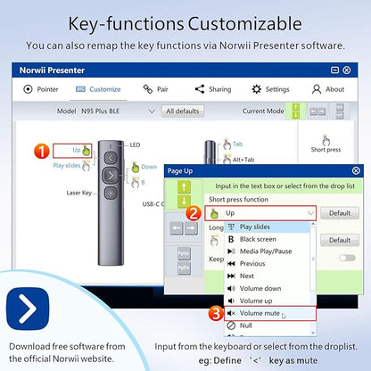 Norwii N95 Bluetooth Presentation Clicker - Image 6
