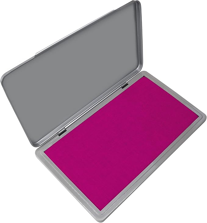 Metal Case Stamp Pad Large Size, Magenta Purple Color by ZIGEL