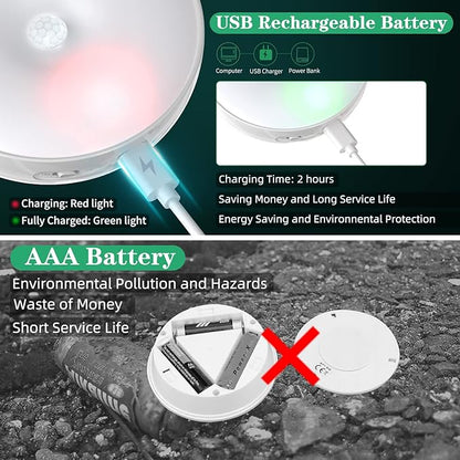 LED Closet Lights Motion Sensor Puck Light, Rechargeable Step Puck Lights - Image 3