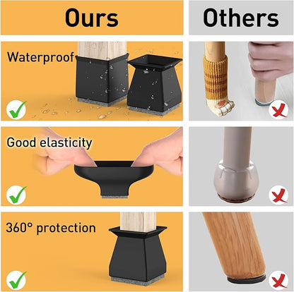 Square Chair Leg Protectors for Hardwood Floors, .7/8" - Image 5