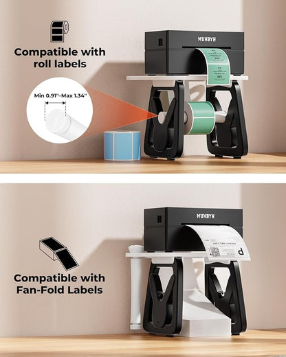 MUNBYN Label Holder for Rolls and Fanfold Labels, Thermal Sticker Holder for - Image 3