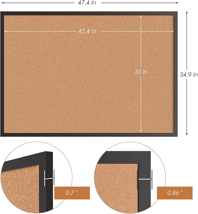 Board2by 2-Pack Cork Board Bulletin Board 36 x 48, Office Board - Image 5