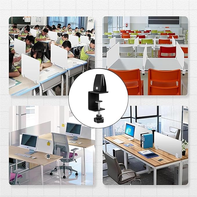 Jhanw Desk Divider Clamp For 1/8" To 0.51" Panel, Adjustable Desk Partition - Image 8
