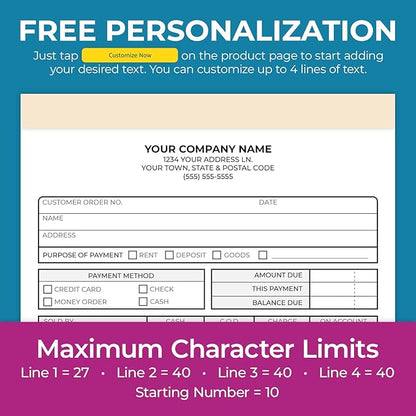 Custom 5.5" x 8.5" Carbonless NCR Books in 2-Part Duplicate Invoices, Work - Image 4