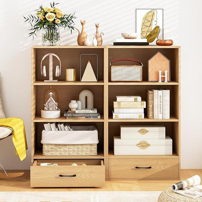 LOKO 4-Tier Bookcase with Storage Drawer, Modern Organizer Display Storage - Image 5