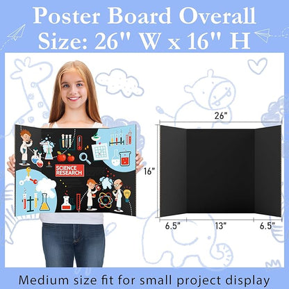 AKONEGE 12Pcs Medium Trifold Poster Board, Presentations, Science Fair - Image 2