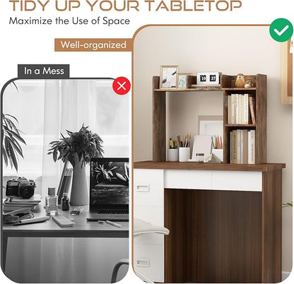 Tangkula Desktop Bookshelf, Countertop Storage Hutch - Image 8