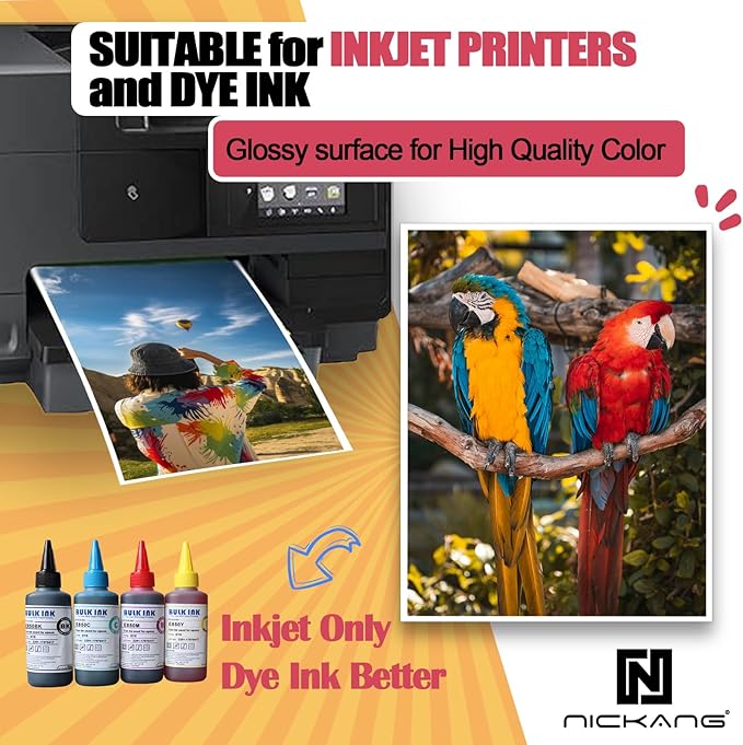 NICKANG Glossy Photo Paper 8.5x11, 53 LB/200 gsm, 30 Sheets, Letter Size - Image 2