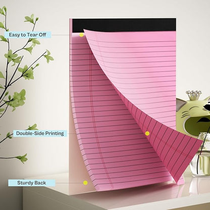 360 Sheets Pink Legal Pads 8.5" x 11" Pack of 12 Note Pads Wide Ruled Lined - Image 3