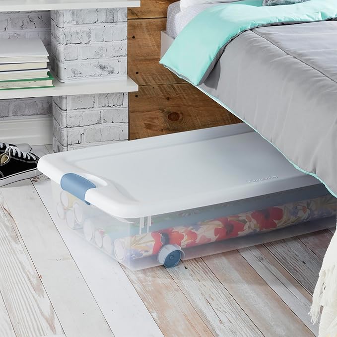 Sterilite 12-Pack Latching Box, Under Bed Storage Bins - Image 5