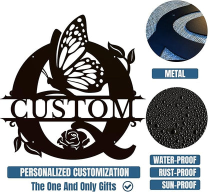 Personalized Custom Letter Name metal Signs, Custom Black Letter Monogram Wall - Image 6